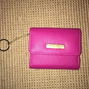Adrienne Vittadini Pink Vegan Leather Wallet